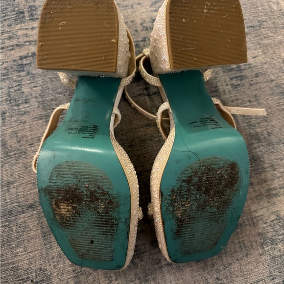 Betsey Johnson Ivory Strappy Heels - Picture 6 of 8